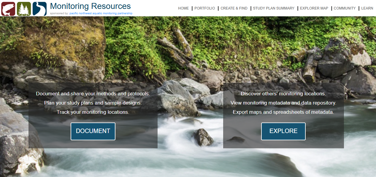 screen shot of the Monitoring Resources home page